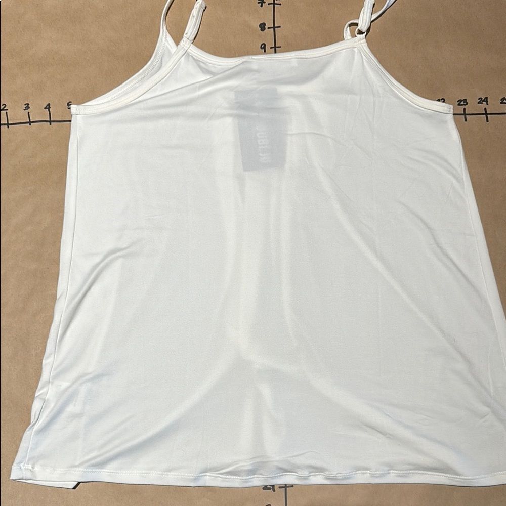 White Pleated Spaghetti Strap Top - Picture 3 of 3